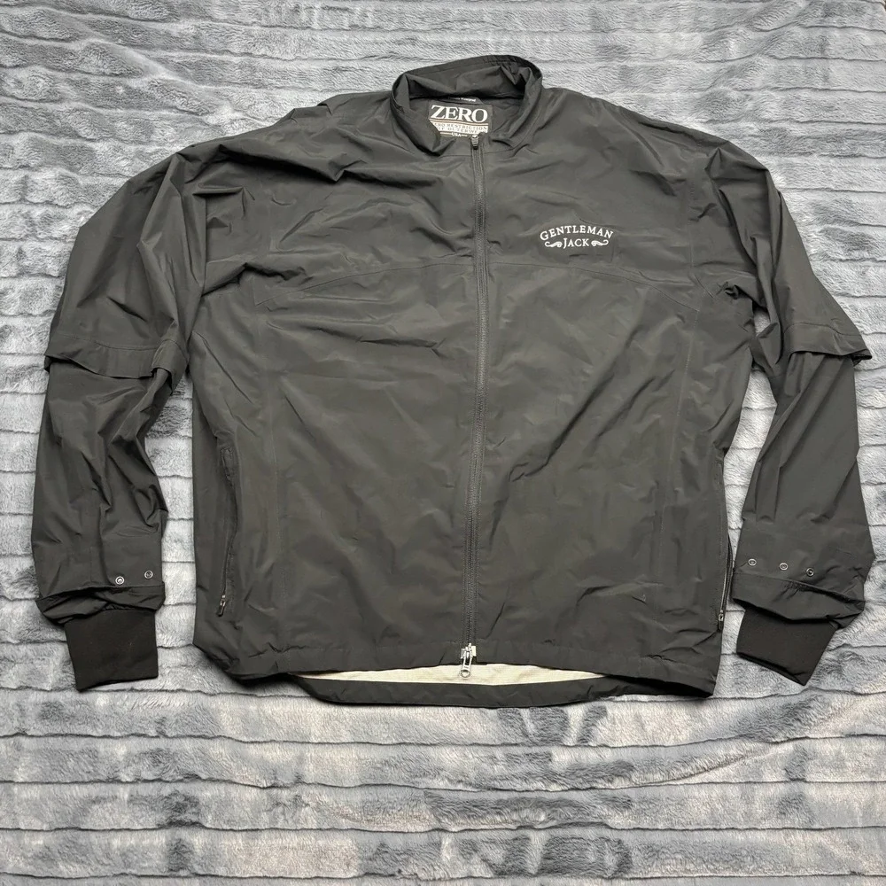 Zero Restriction Mens L Gentleman Jack Golf Jacket Packable Waterproof Black Zip